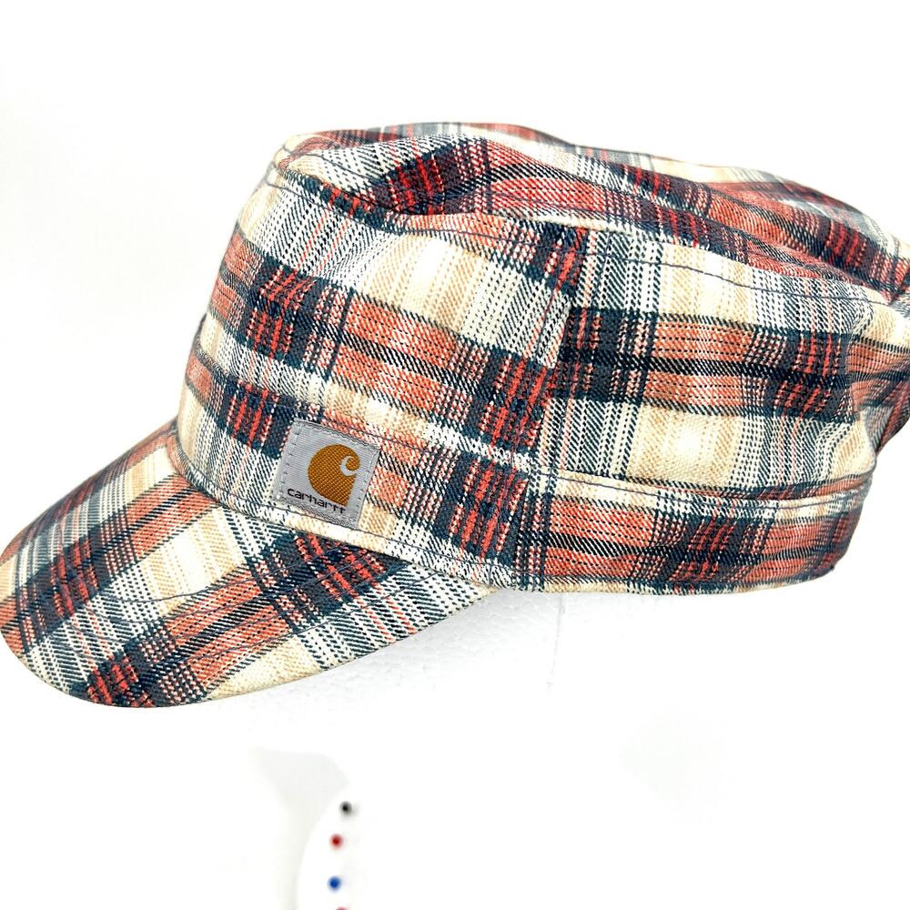 Carhartt Womens Flannel Plaid Flat Cap Hat One Size Fits Most Adjustable - Picture 9 of 9